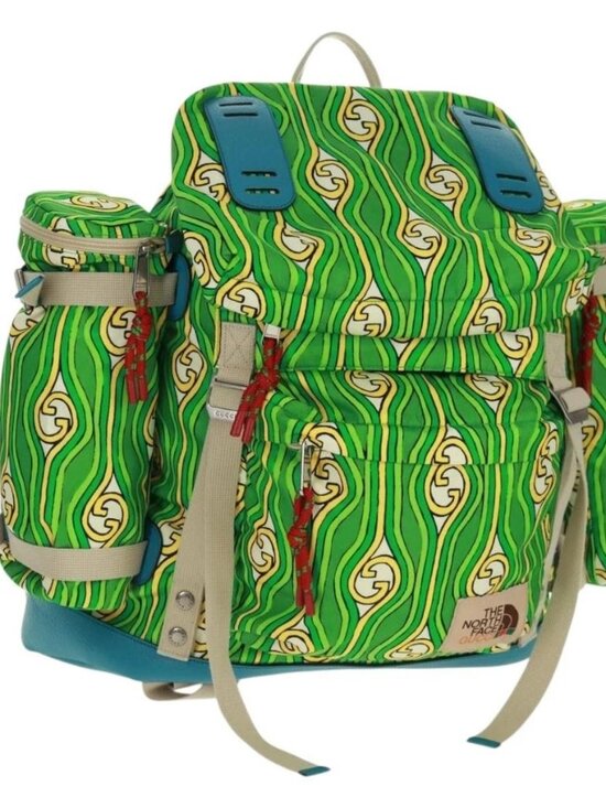 Gucci Handbags - GUCCI The North Face Backpack Nylon Green Silver 650294 Auth 170794SAM